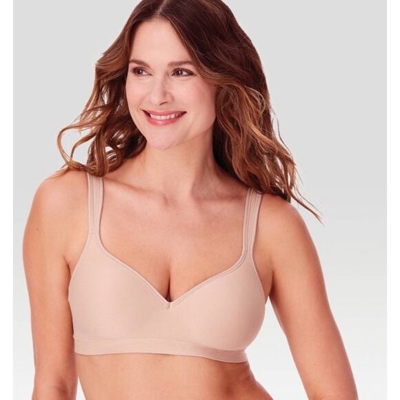 Bali Women's Comfort Revolution Wirefree Bra Beige Size 38D - Picture 2 of 6